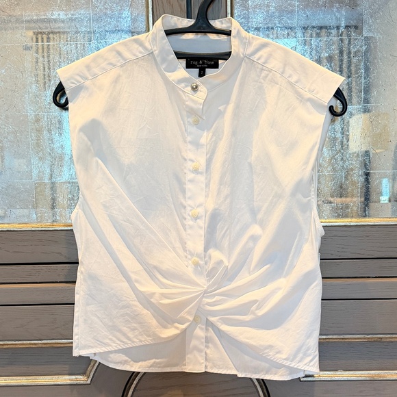RAG & BONE  Louisa Twist-Detail Shirt sz 2 - Picture 1 of 4